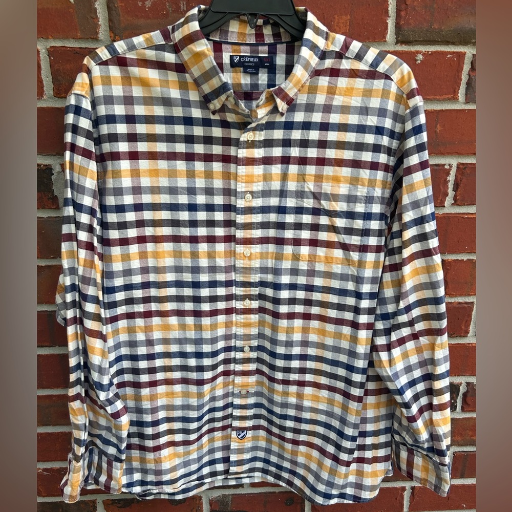 Cremieux Classics Mens Long Sleeve Button Down Checkered Print Shirt. XXL